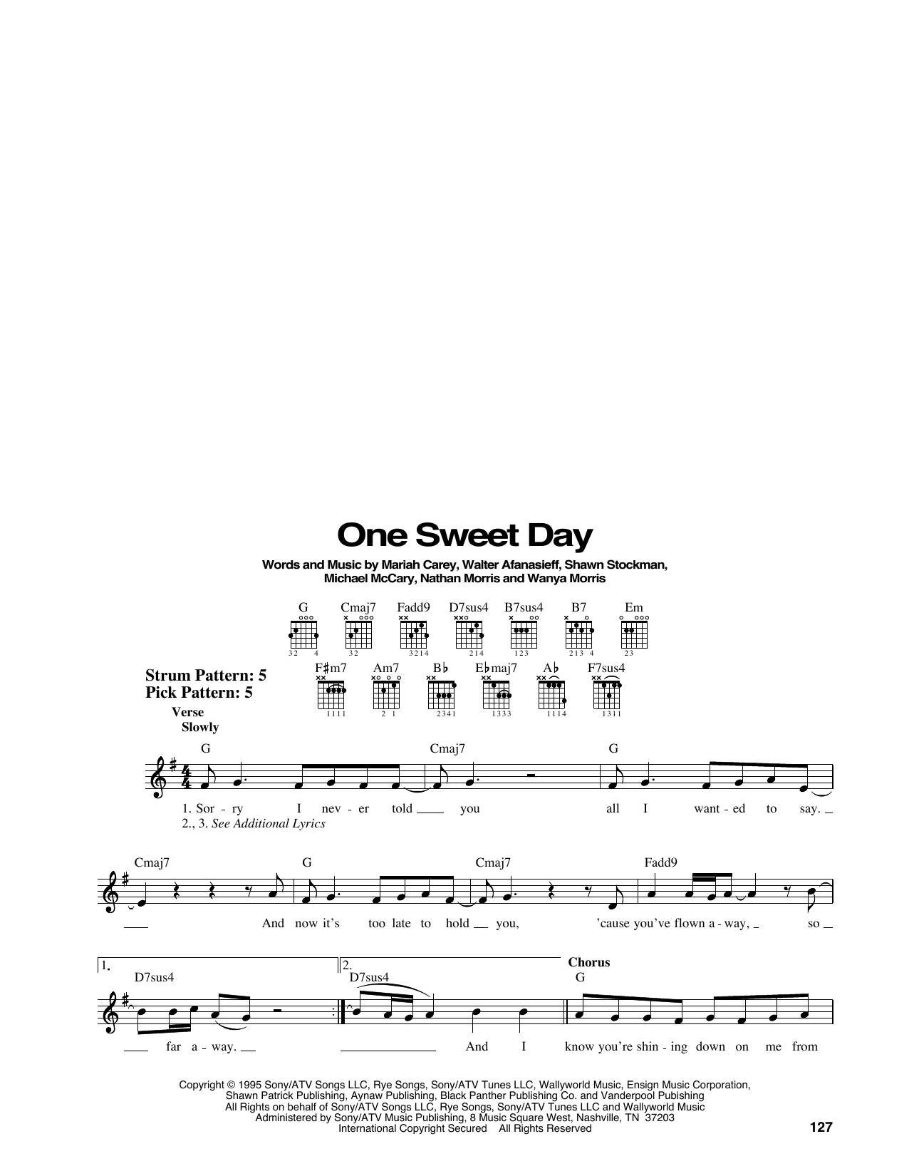 Download Mariah Carey and Boyz II Men One Sweet Day Sheet Music