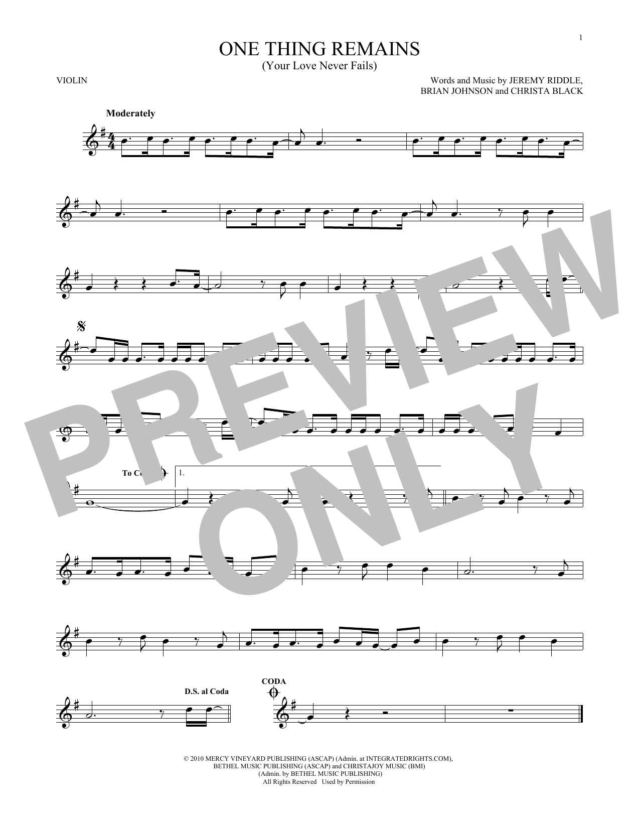 Passion & Kristian Stanfill One Thing Remains (Your Love Never Fails) sheet music notes printable PDF score