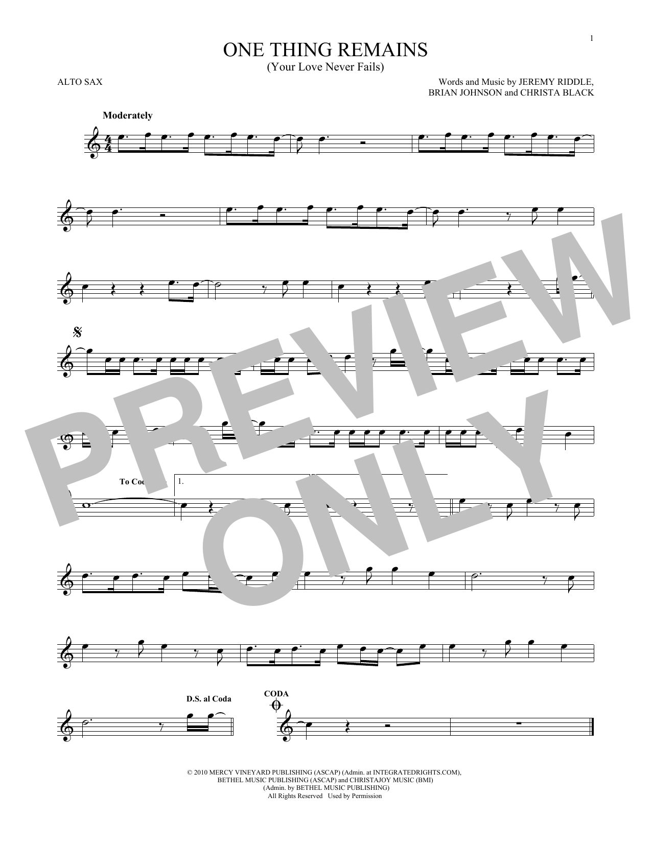 Passion & Kristian Stanfill One Thing Remains (Your Love Never Fails) sheet music notes printable PDF score