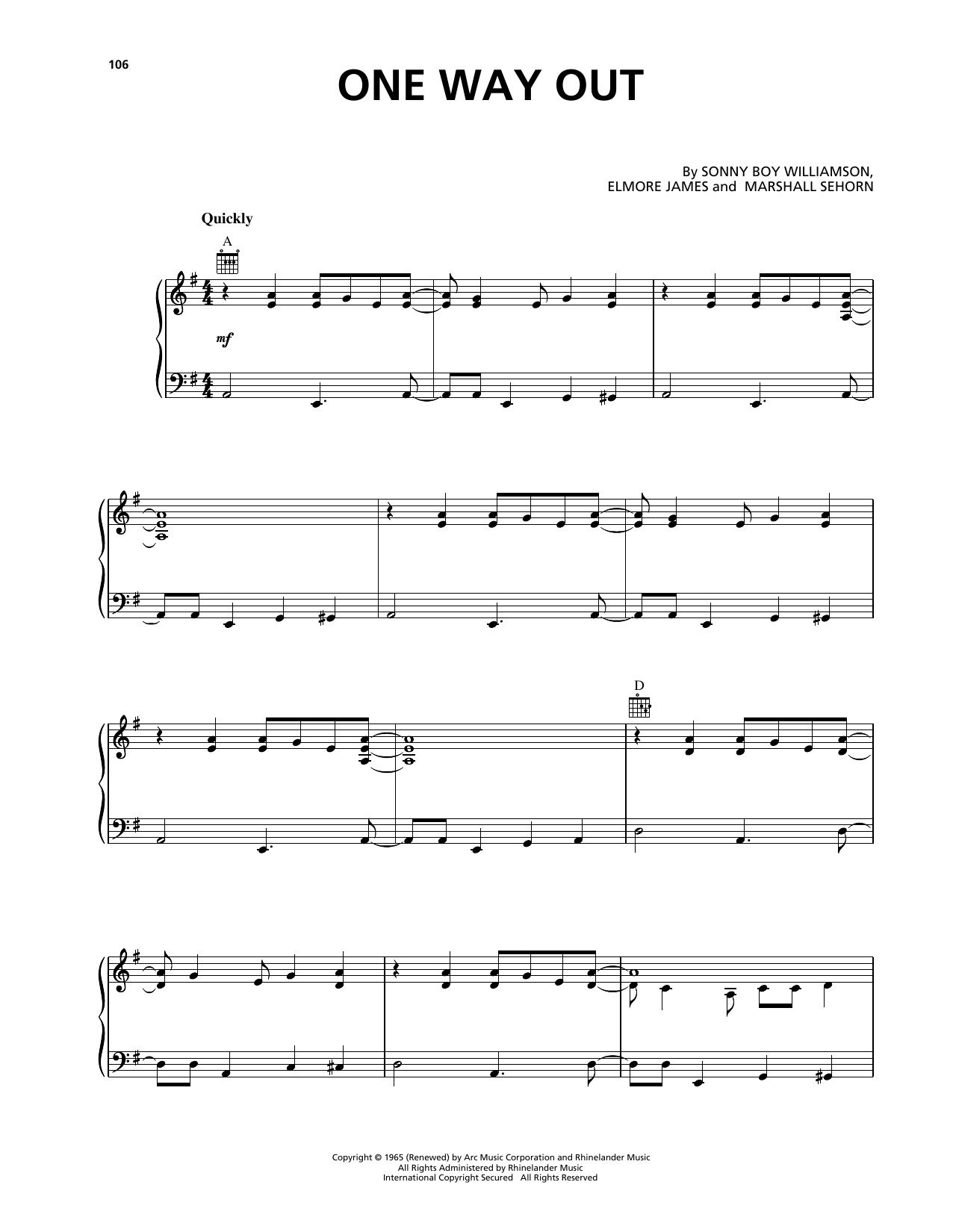 Download The Allman Brothers Band One Way Out Sheet Music