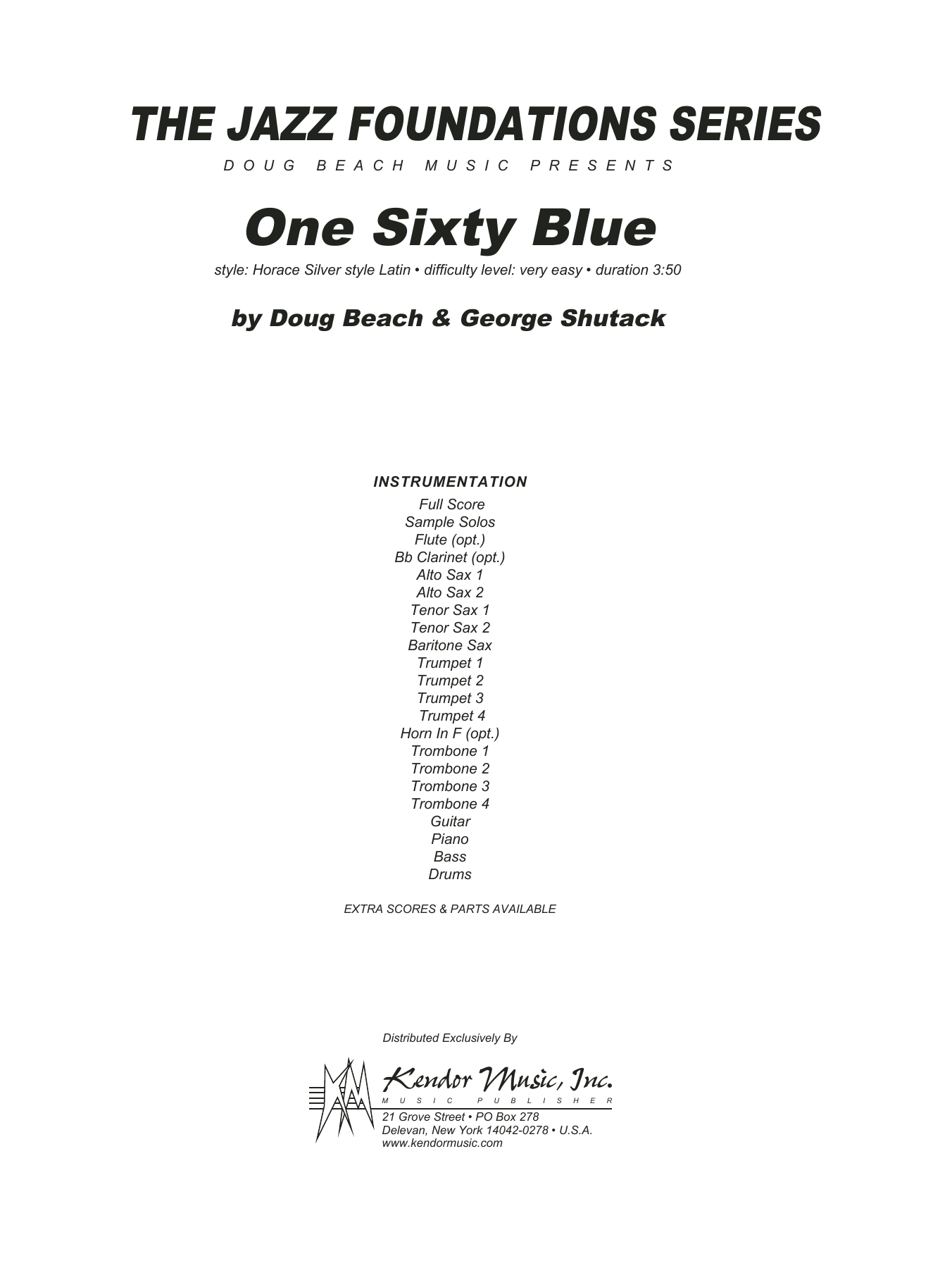 Download Doug Beach One Sixty Blue - Full Score Sheet Music