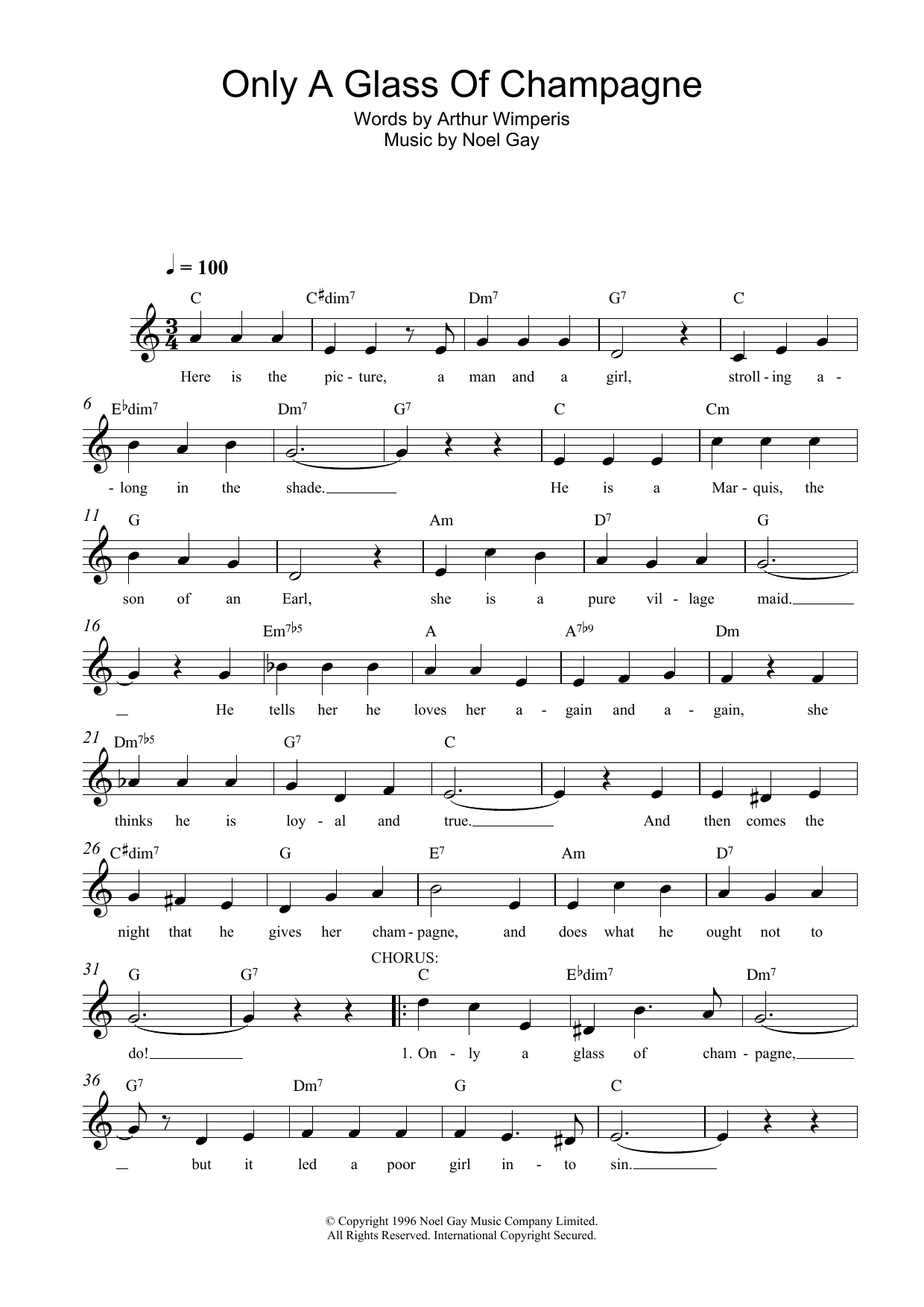 Download Noel Gay Only A Glass Of Champagne Sheet Music