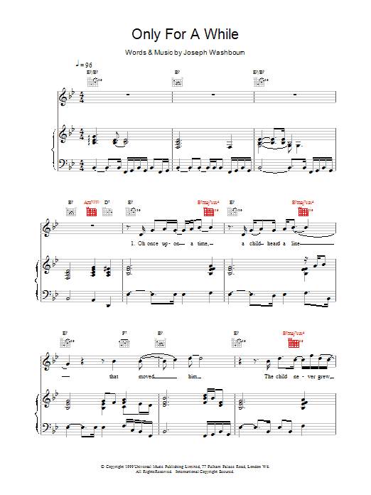 Download Toploader Only For A While Sheet Music