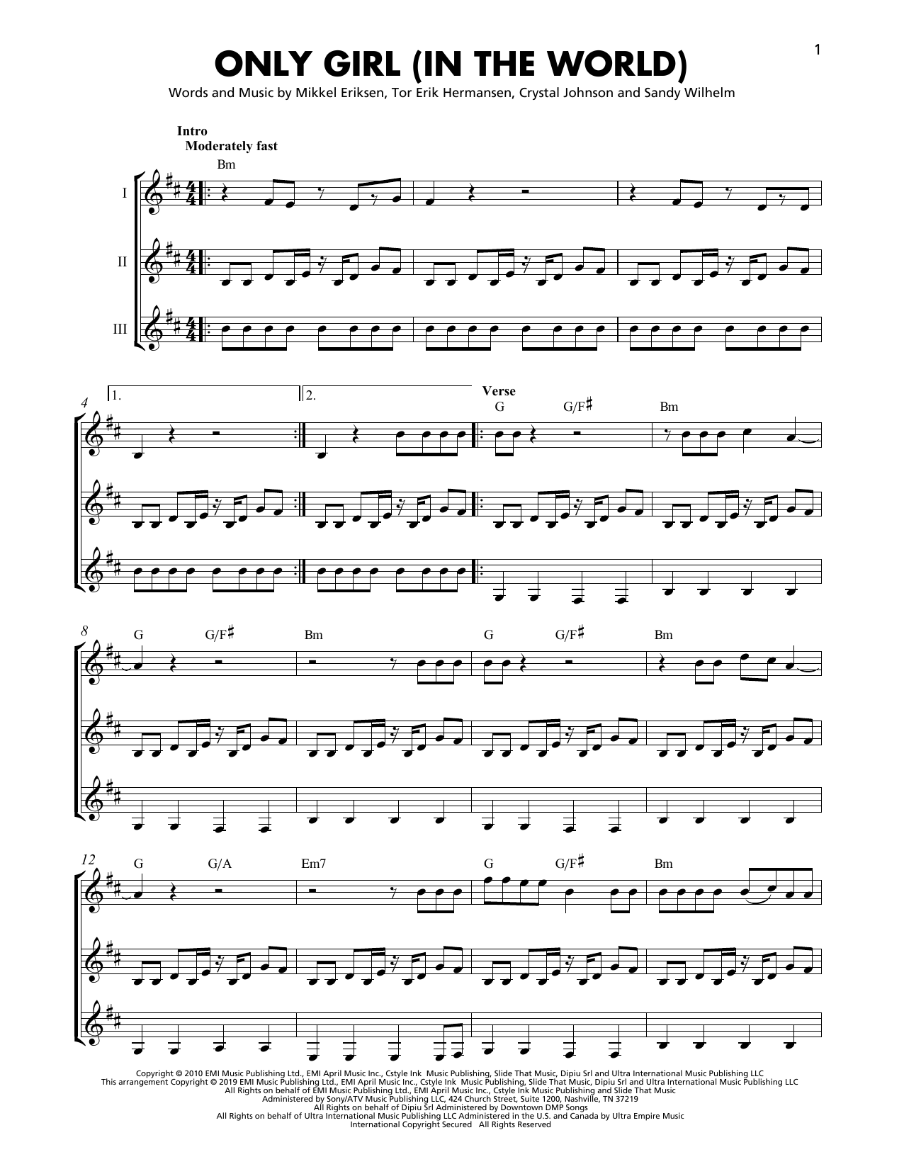 Download Rihanna Only Girl (In The World) Sheet Music