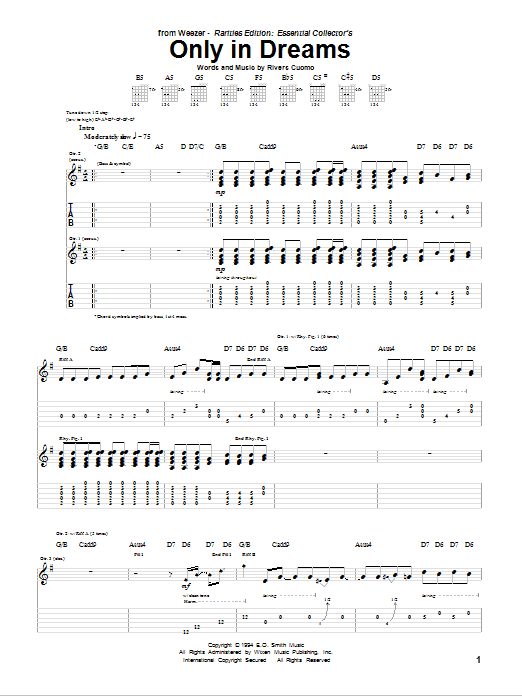 Download Weezer Only In Dreams Sheet Music
