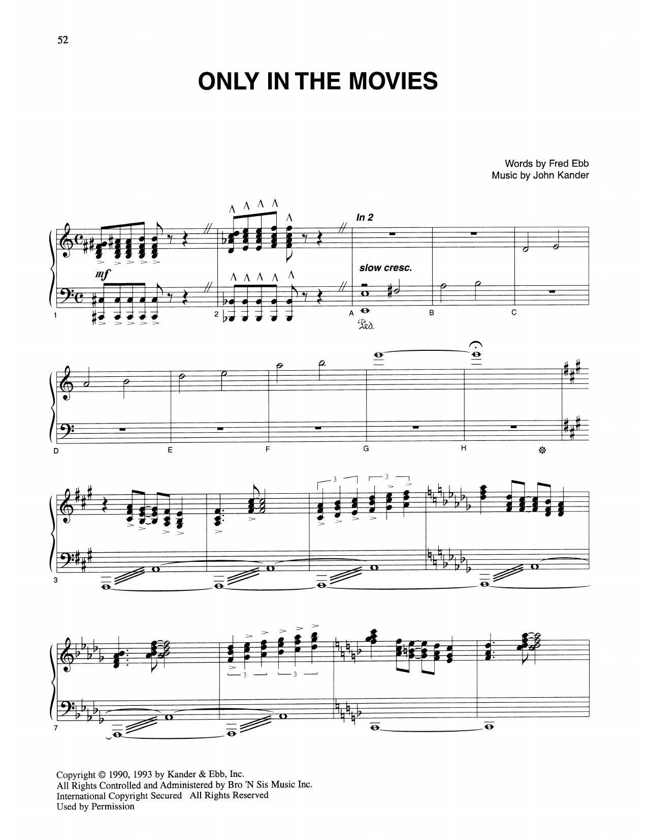 Download Kander & Ebb Only In The Movies (from Kiss Of The Sp Sheet Music