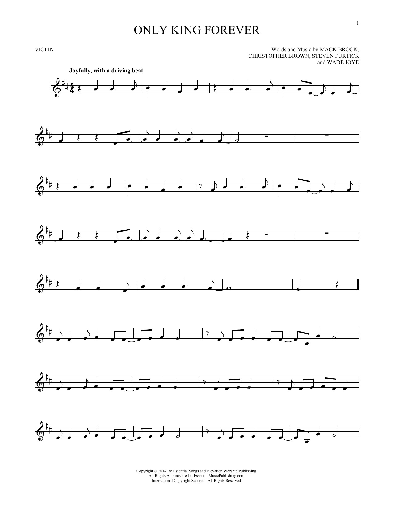 7eventh Time Down Only King Forever sheet music notes printable PDF score