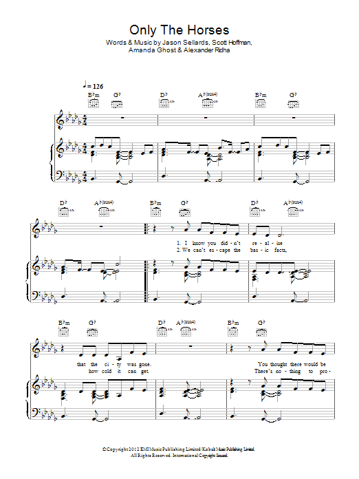 Download Scissor Sisters Only The Horses Sheet Music