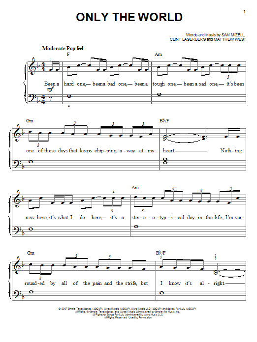 Download Mandisa Only The World Sheet Music