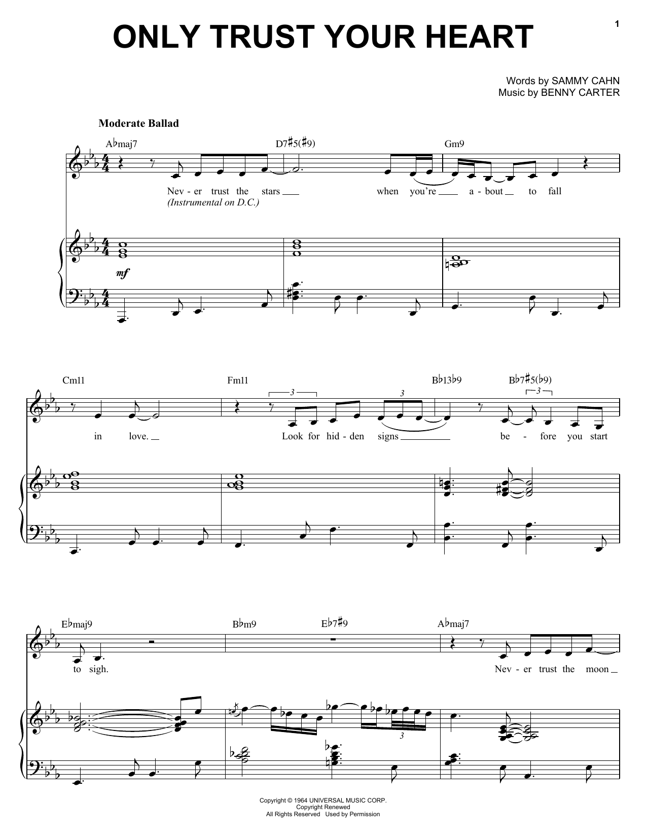 Download Diana Krall Only Trust Your Heart Sheet Music
