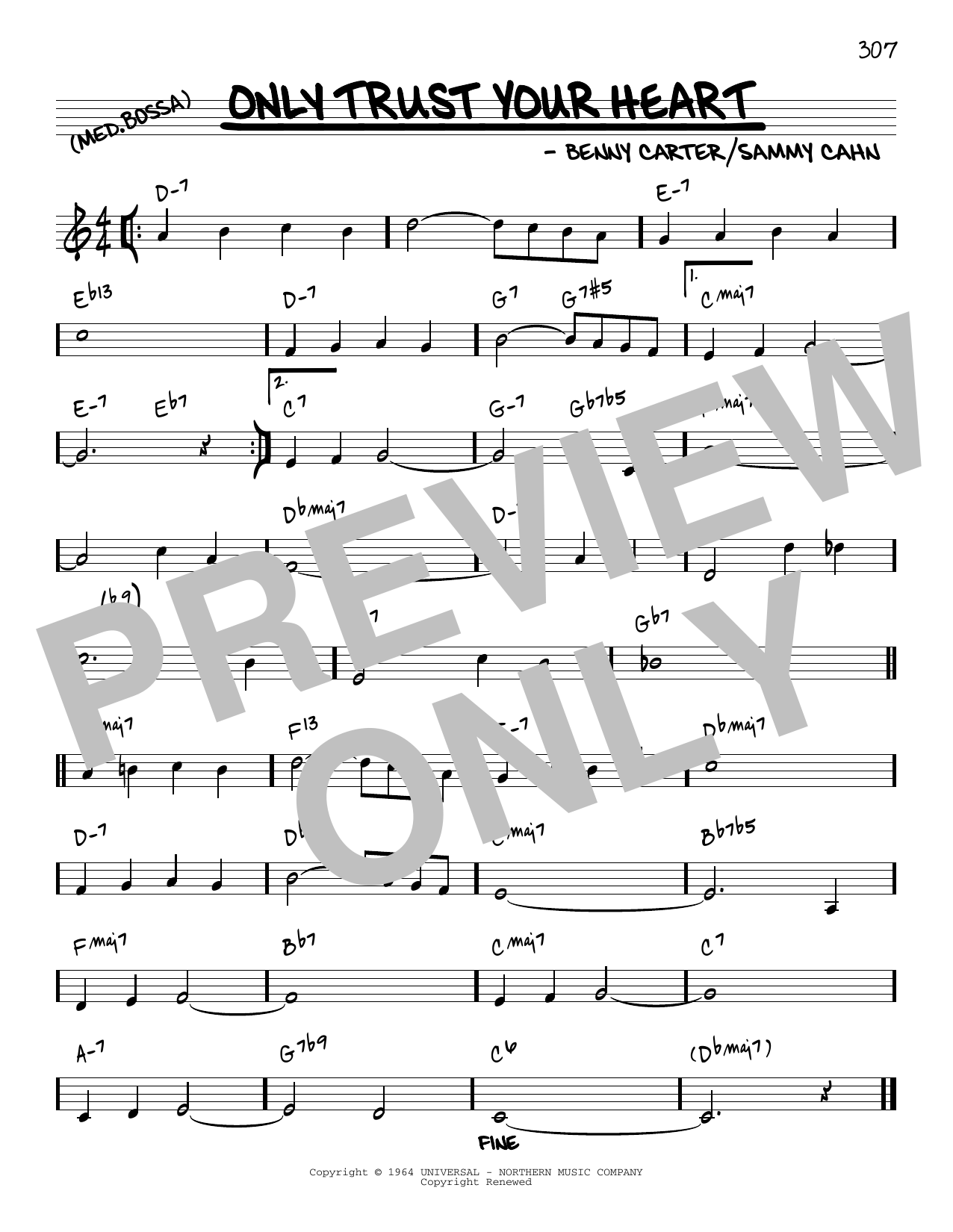 Download Benny Carter Only Trust Your Heart [Reharmonized ver Sheet Music
