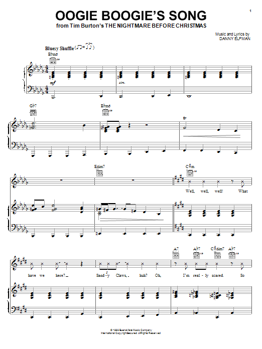 Download Danny Elfman Oogie Boogie's Song (from The Nightmare Sheet Music