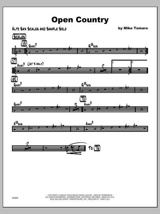 Download Tomaro Open Country - Featured Part Sheet Music