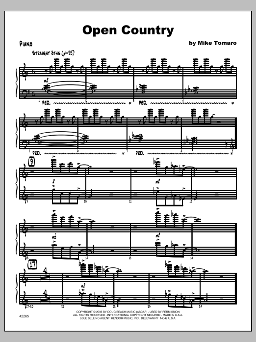 Download Tomaro Open Country - Piano Sheet Music