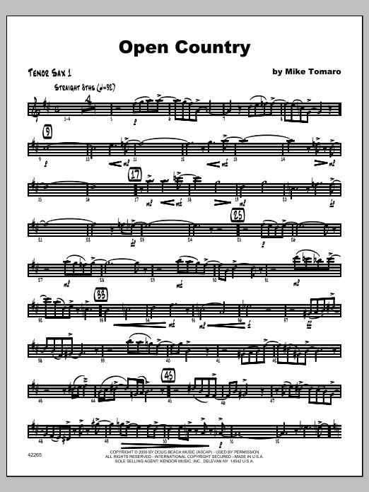 Download Tomaro Open Country - Tenor Sax 1 Sheet Music