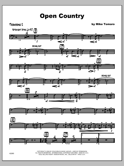 Download Tomaro Open Country - Trombone 2 Sheet Music