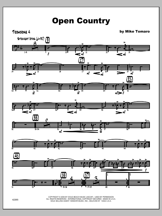 Download Tomaro Open Country - Trombone 4 Sheet Music