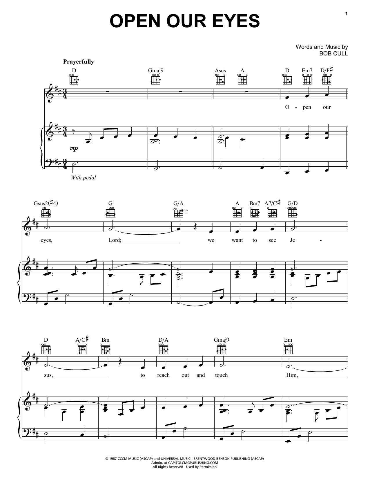 Download Bob Cull Open Our Eyes Sheet Music