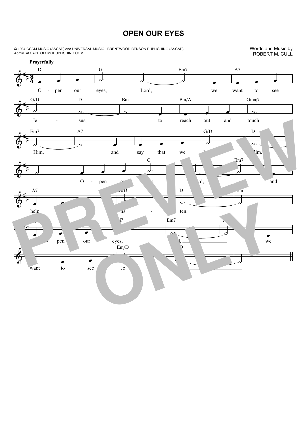 Download Robert M. Cull Open Our Eyes Sheet Music
