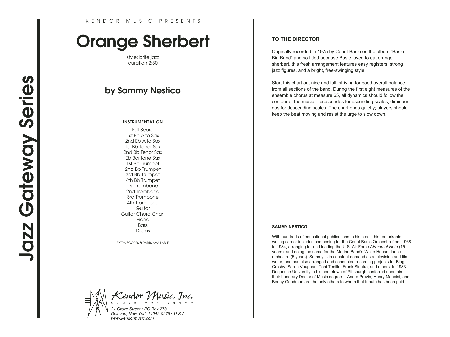 Download Sammy Nestico Orange Sherbert - Full Score Sheet Music