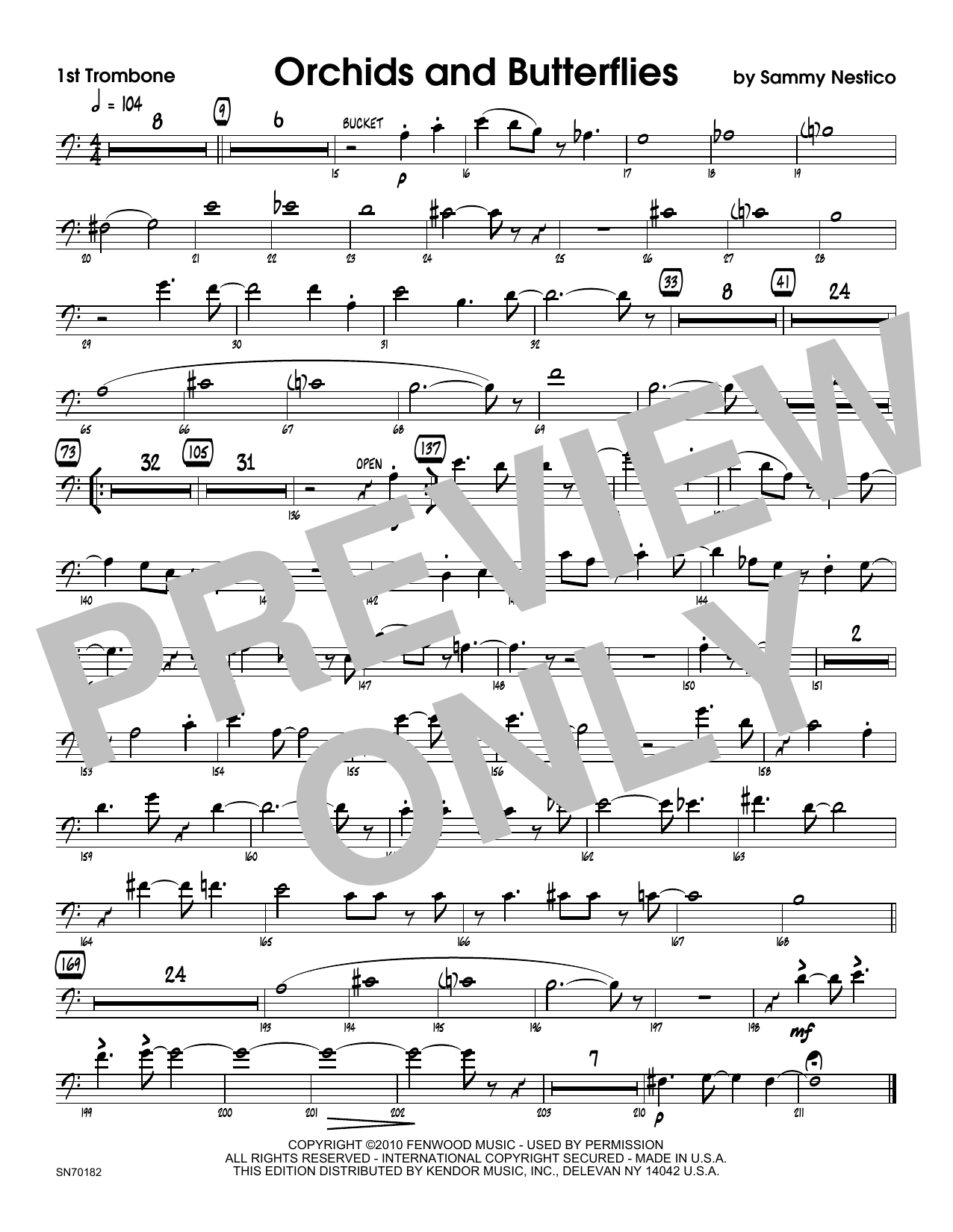 Download Sammy Nestico Orchids And Butterflies - 1st Trombone Sheet Music