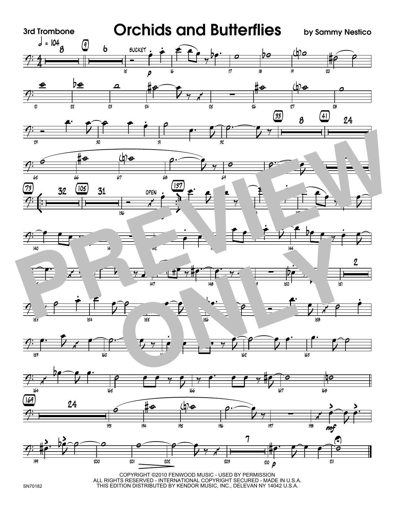 Download Sammy Nestico Orchids And Butterflies - 3rd Trombone Sheet Music