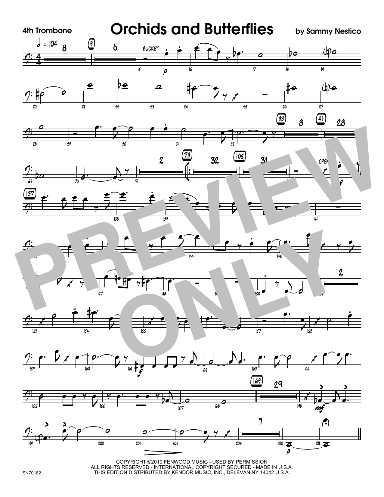 Download Sammy Nestico Orchids And Butterflies - 4th Trombone Sheet Music
