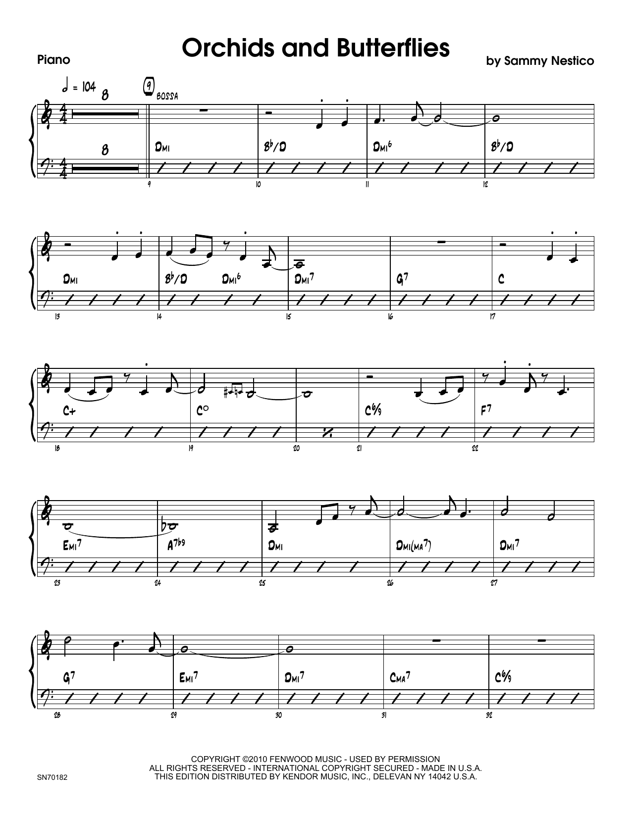 Download Sammy Nestico Orchids And Butterflies - Piano Sheet Music