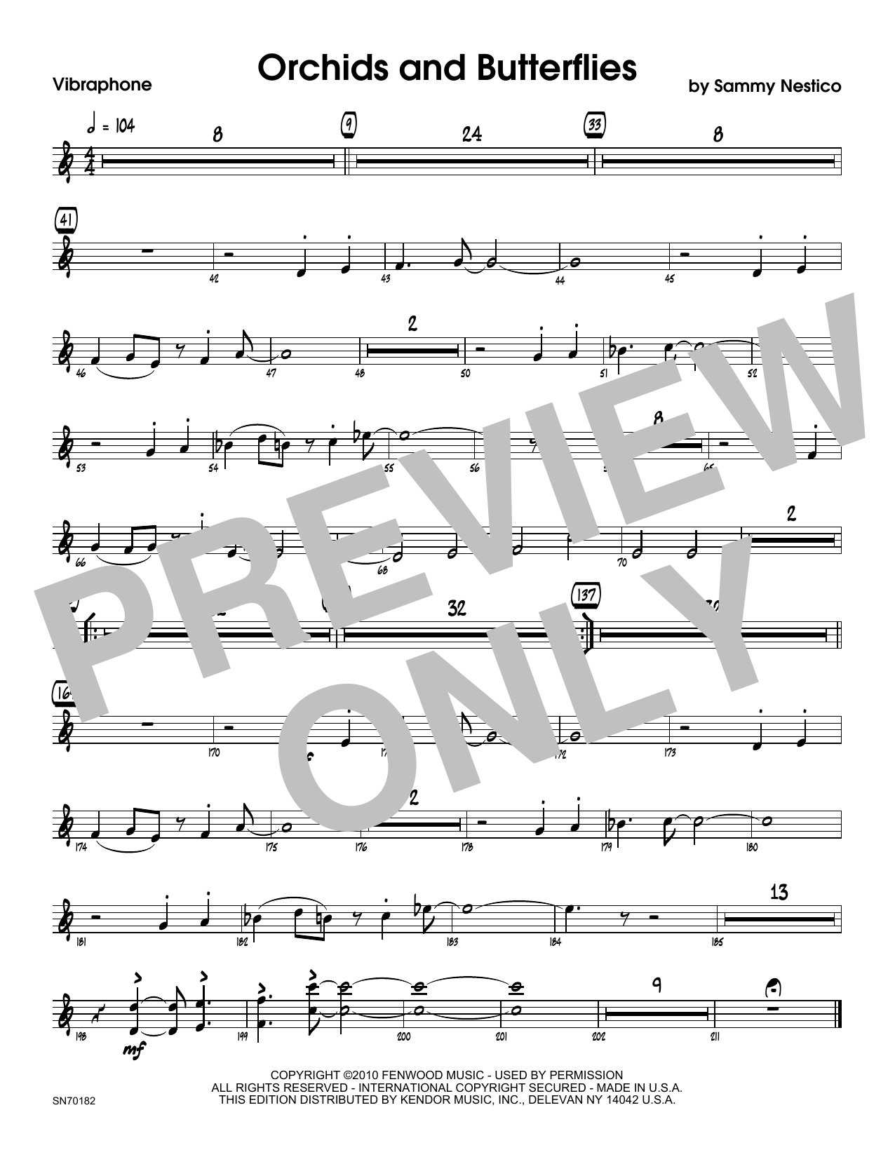 Download Sammy Nestico Orchids And Butterflies - Vibes Sheet Music