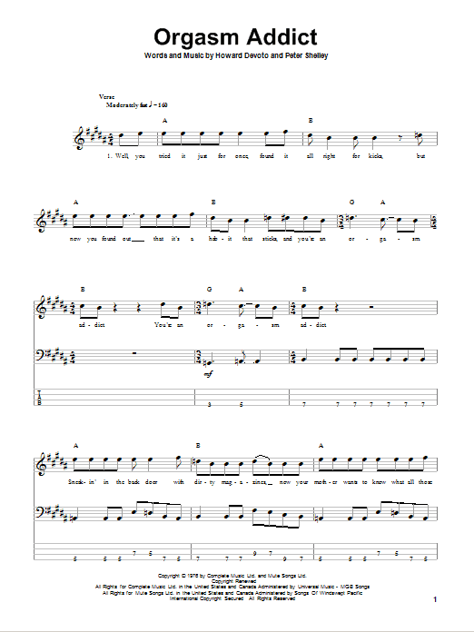 Download The Buzzcocks Orgasm Addict Sheet Music
