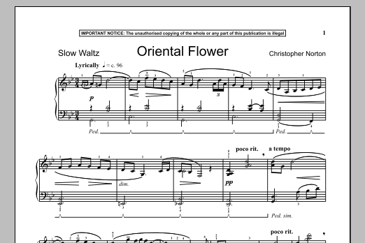 Download Christopher Norton Oriental Flower Sheet Music
