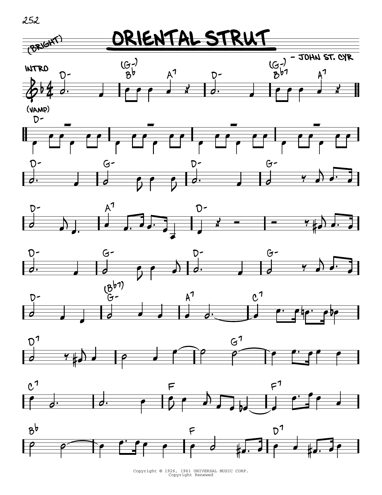 Download Louis Armstrong Oriental Strut (arr. Robert Rawlins) Sheet Music