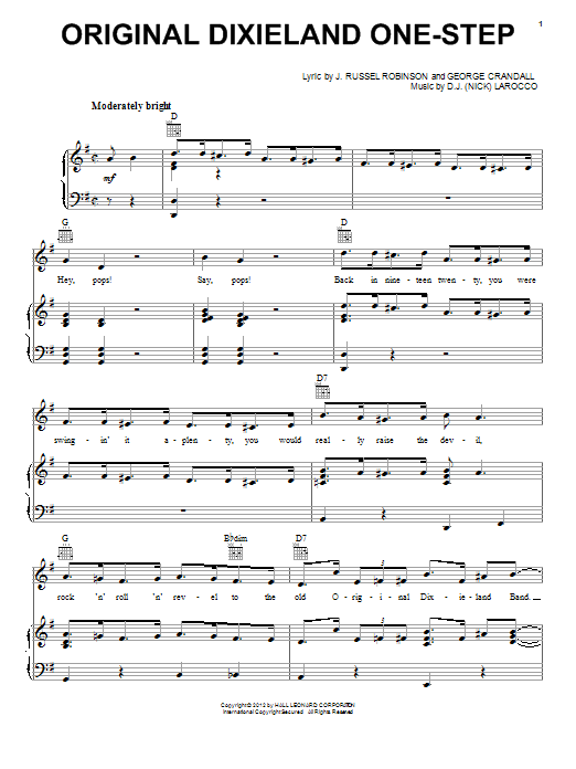 Download D.J. Larocca Original Dixieland One-Step Sheet Music
