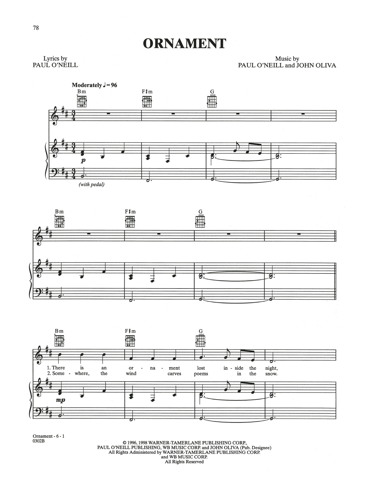 Download Trans-Siberian Orchestra Ornament Sheet Music