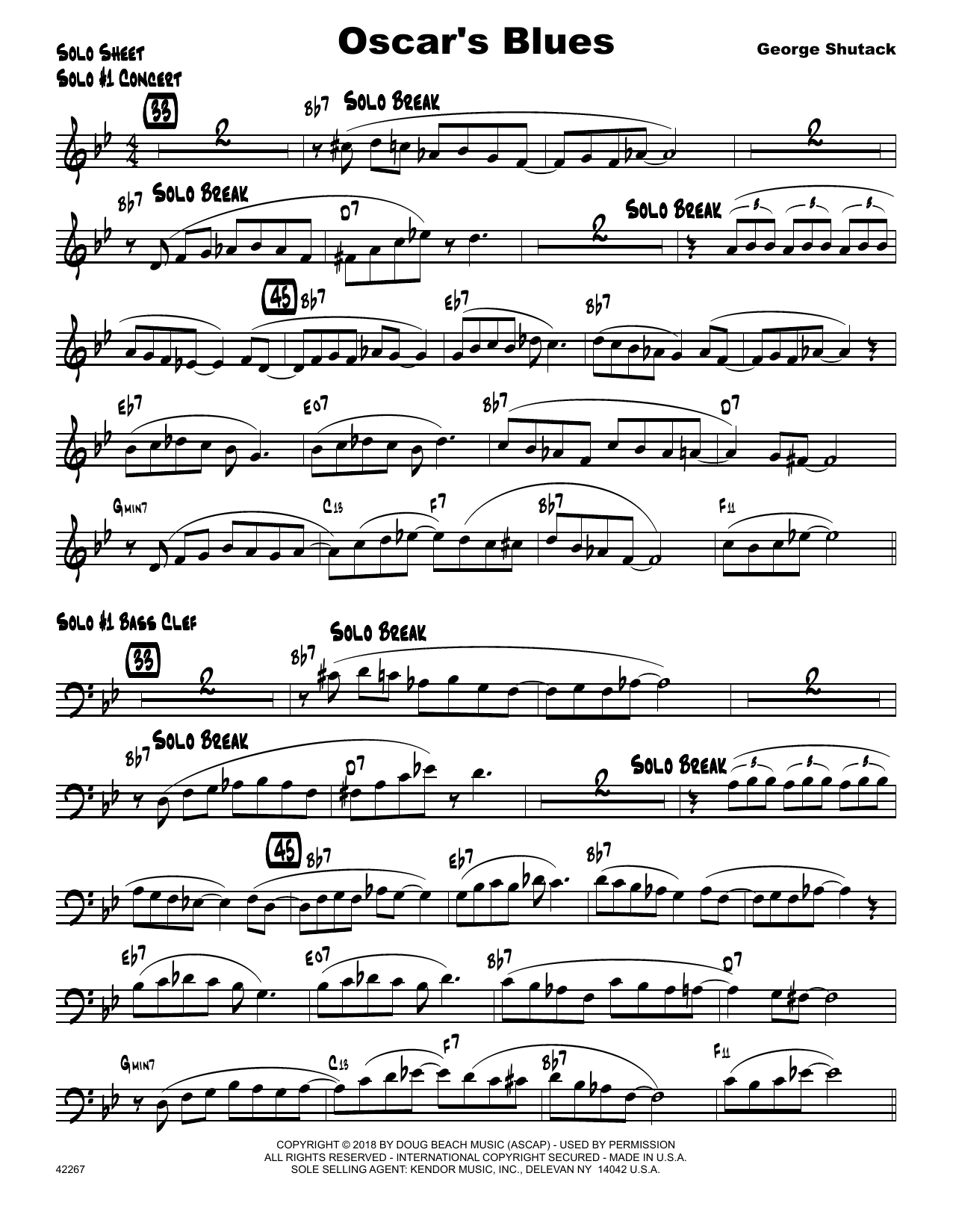 Download George Shutack Oscar's Blues - Solo Sheet Sheet Music