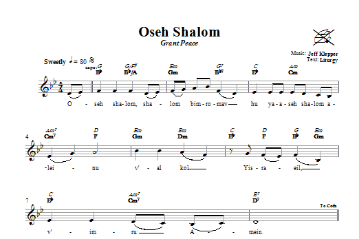 Download Jeff Klepper Oseh Shalom (Grant Peace) Sheet Music