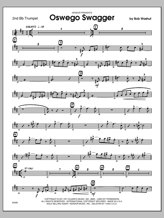 Download Washut Oswego Swagger - 2nd Bb Trumpet Sheet Music