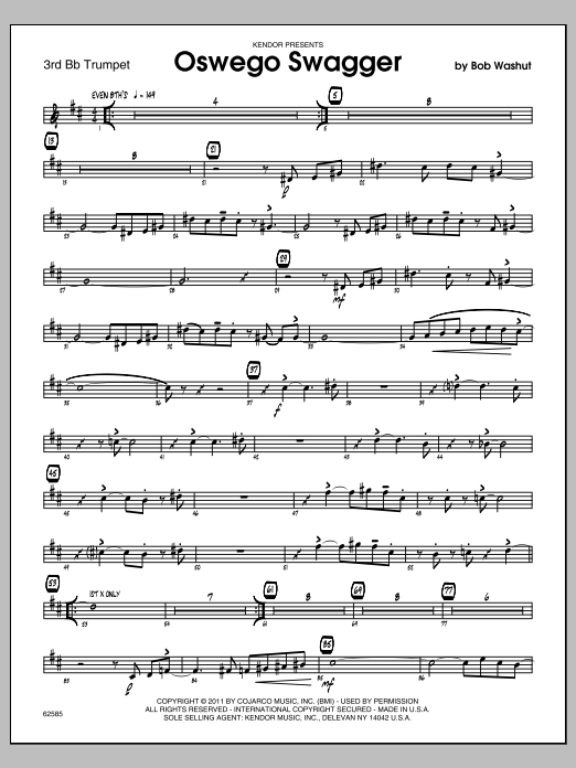 Download Washut Oswego Swagger - 3rd Bb Trumpet Sheet Music