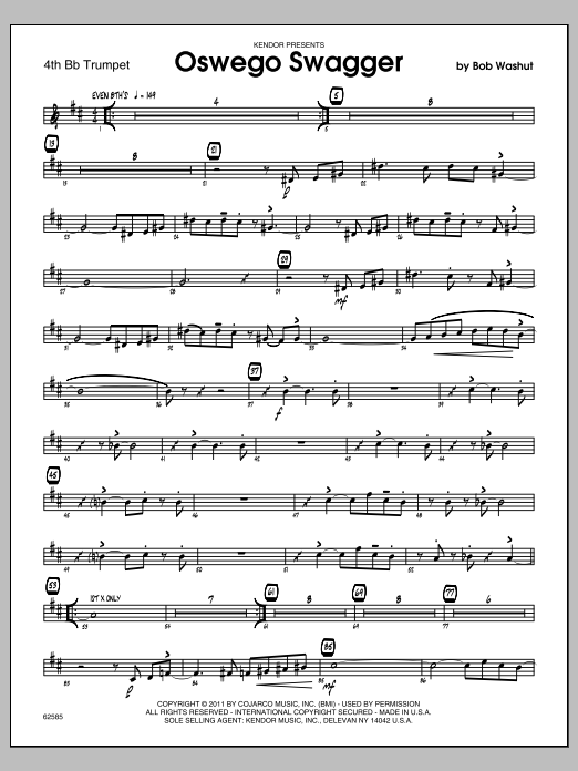 Download Washut Oswego Swagger - 4th Bb Trumpet Sheet Music