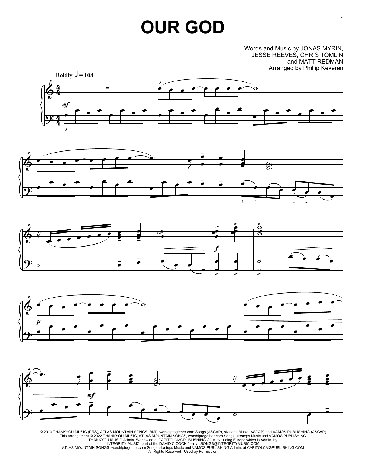 Download Chris Tomlin Our God [Classical version] (arr. Phill Sheet Music