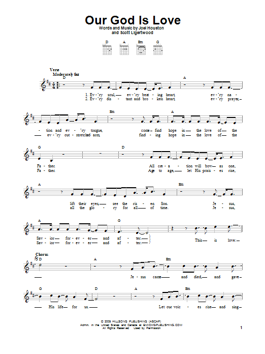 Download Joel Houston Our God Is Love Sheet Music