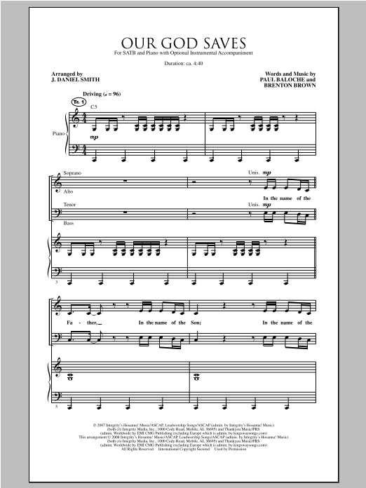Download J. Daniel Smith Our God Saves Sheet Music
