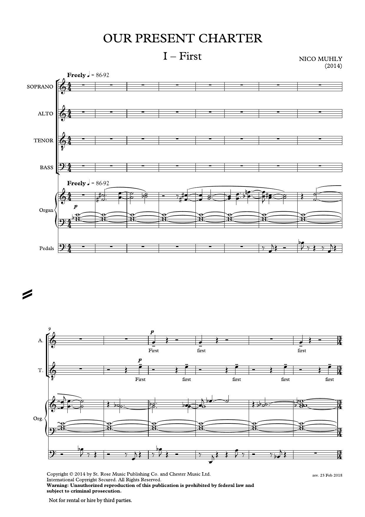 Download Nico Muhly Our Present Charter Sheet Music