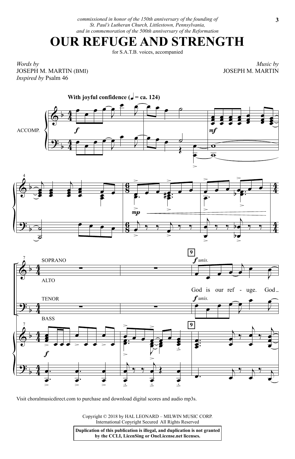 Download Joseph M. Martin Our Refuge And Strength Sheet Music