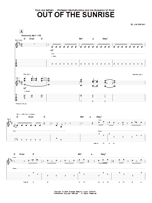 Download Joe Satriani Out Of The Sunrise Sheet Music