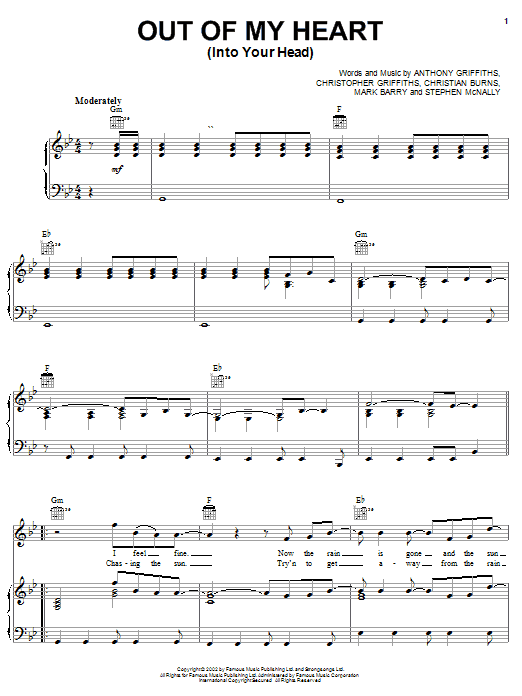 Download BBMak Out Of My Heart (Into Your Head) Sheet Music