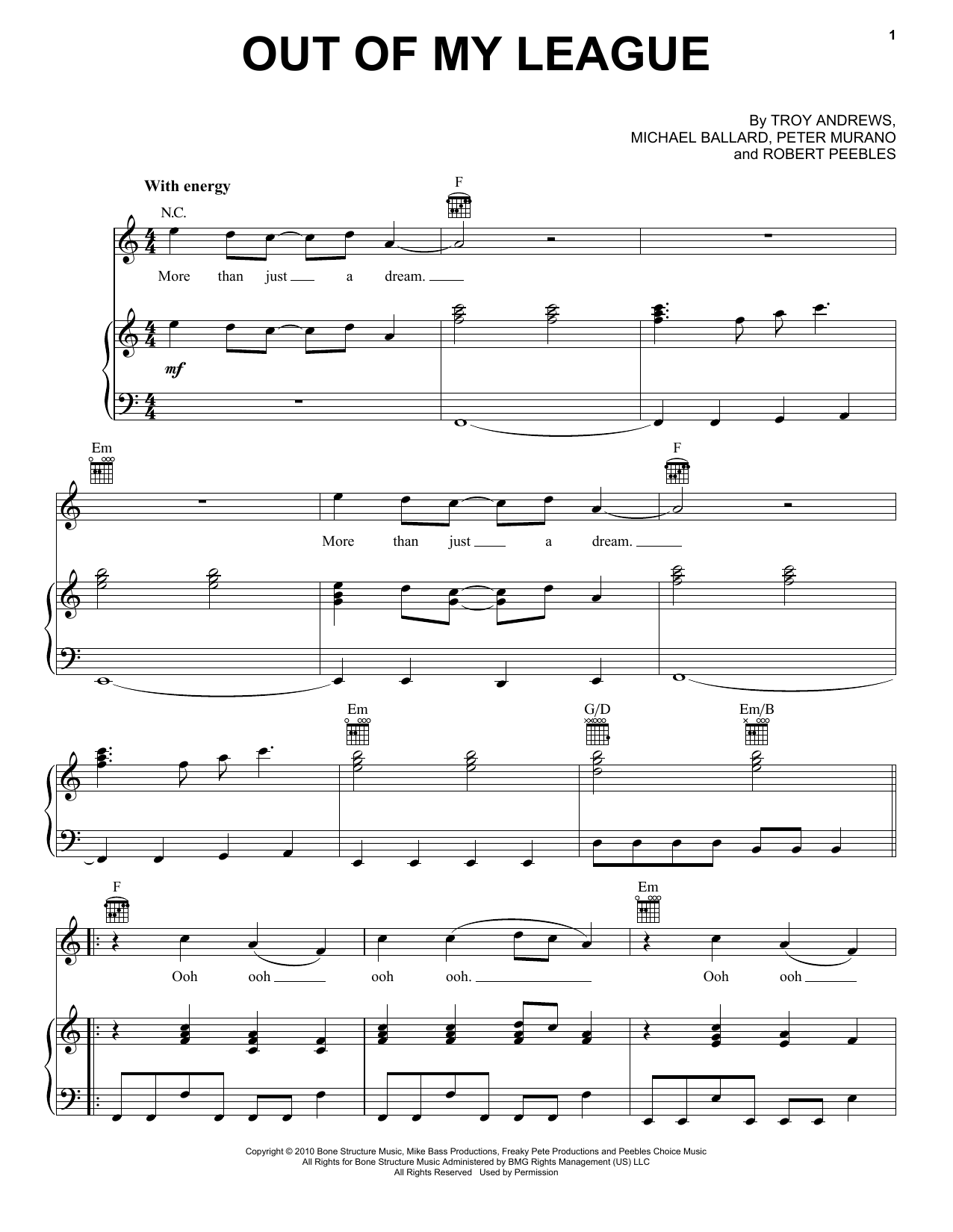 Download Fitz and the Tantrums Out Of My League Sheet Music