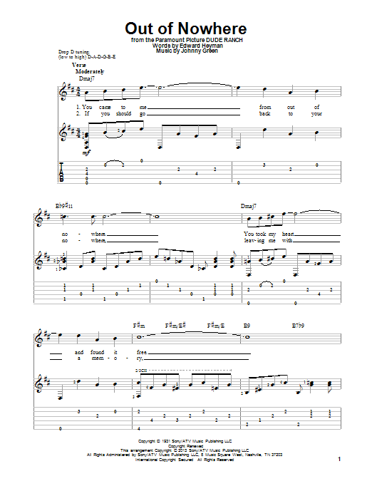 Download Buddy De Franco Out Of Nowhere Sheet Music