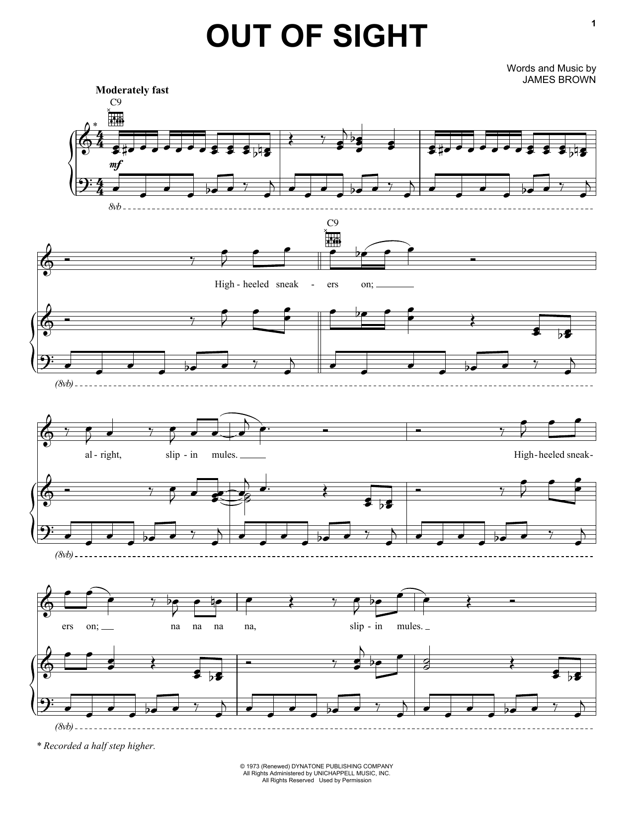 Download James Brown Out Of Sight Sheet Music