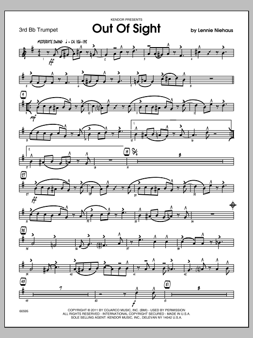 Download Niehaus Out Of Sight - 3rd Bb Trumpet Sheet Music
